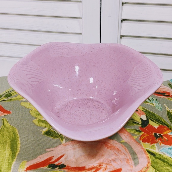 VINTAGE C-1 USA FLARED GLAZED SPECKLED POTTERY BOWL/SOFT LILAC/MCM/HOME DECOR - Picture 2 of 9